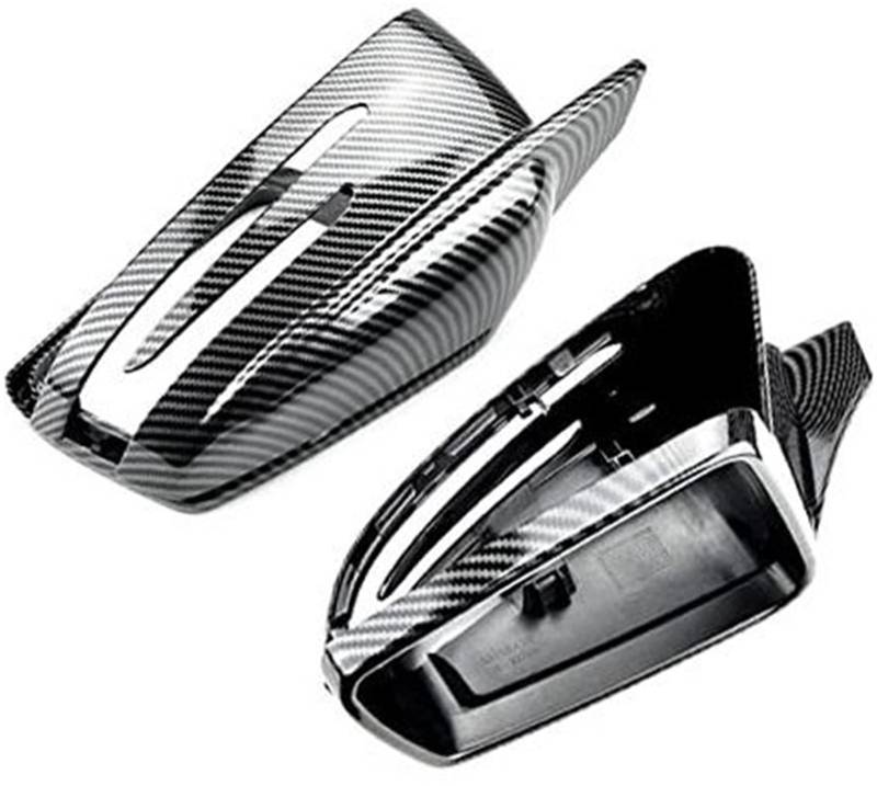 HUVNEXA Auto Links/Rechts Außenspiegel Rückspiegel Schwarz Gehäuse Abdeckung Gehäuse, for,-, for, C-Klasse W176 W246 W204 W212 W221 CLS X156 C117 Auto-Außenspiegelabdeckung(Black Carbon Fiber Patter von HUVNEXA