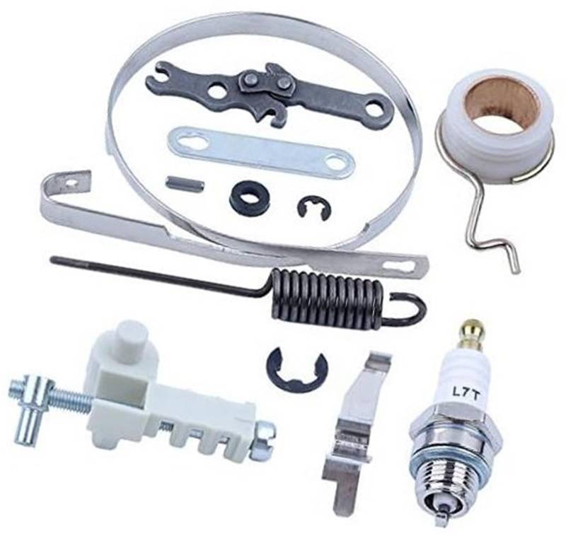 HUVNEXA Bremsband-Reparatursatz mit Schneckengetriebe, Kettenspanner, Zündkerzenfeder, for STIHL, 018 017 MS170 MS180 Kettensäge, Ersatzteile ersetzen Rasenmäher-Zündkerze von HUVNEXA