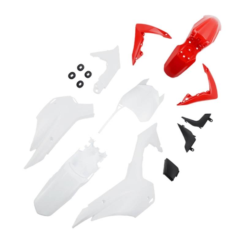 HUVNEXA CRF110 Verkleidungsabdeckungssatz Motorrad Kotflügel vorn hinten Kennzeichenschutz CRF 110 2013 2014 2015 Dirt Pit Bike(Red and White) von HUVNEXA