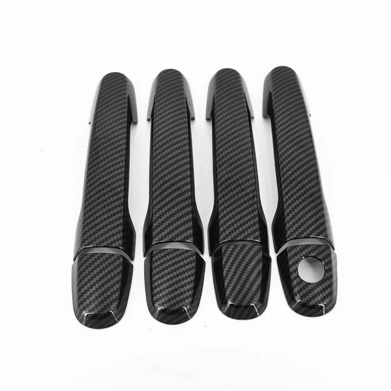 HUVNEXA Carbon Fiber Silber Auto Türgriff Abdeckung Schüssel Verkleidung, for Toyota, Vios 2002-2017 Styling Zubehör Abdeckung für Außentürgriffe(Carbon 1 Keyhole) von HUVNEXA