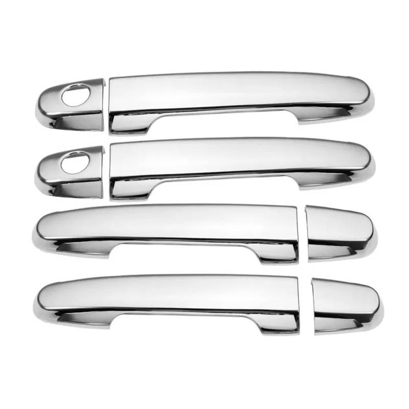 HUVNEXA Carbon Fiber Silber Auto Türgriff Abdeckung Schüssel Verkleidung, for Toyota, Vios 2002-2017 Styling Zubehör Abdeckung für Außentürgriffe(Silver 2 Keyhole) von HUVNEXA