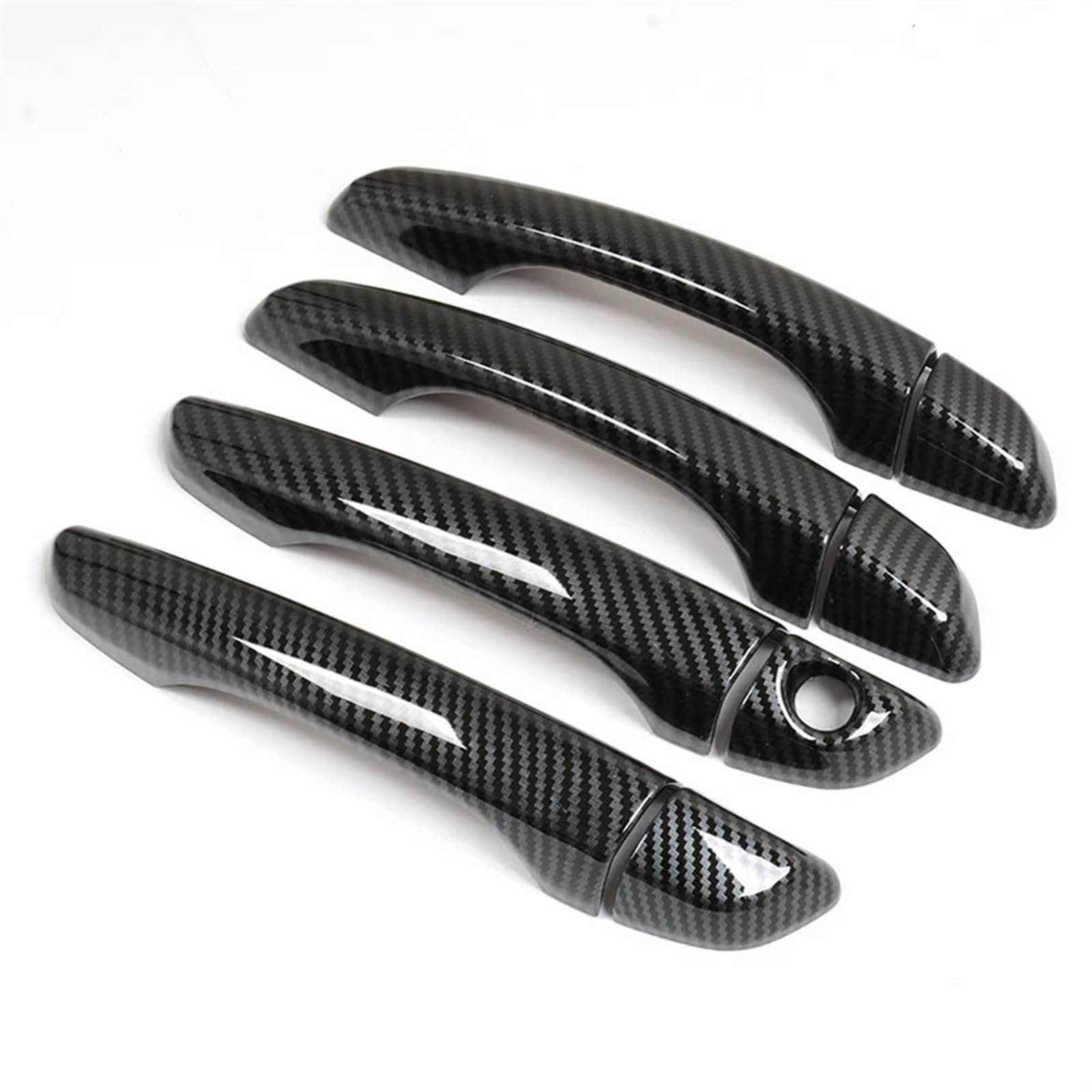 HUVNEXA Chrom-Carbon-Faser-Autotürgriff-Abdeckungs-Zieraufkleber, for Peugeot, 408, for Peugeot, 308 308sw T9 2016-2020 Styling-Zubehör Abdeckung für Außentürgriffe(Carbon no sensors) von HUVNEXA