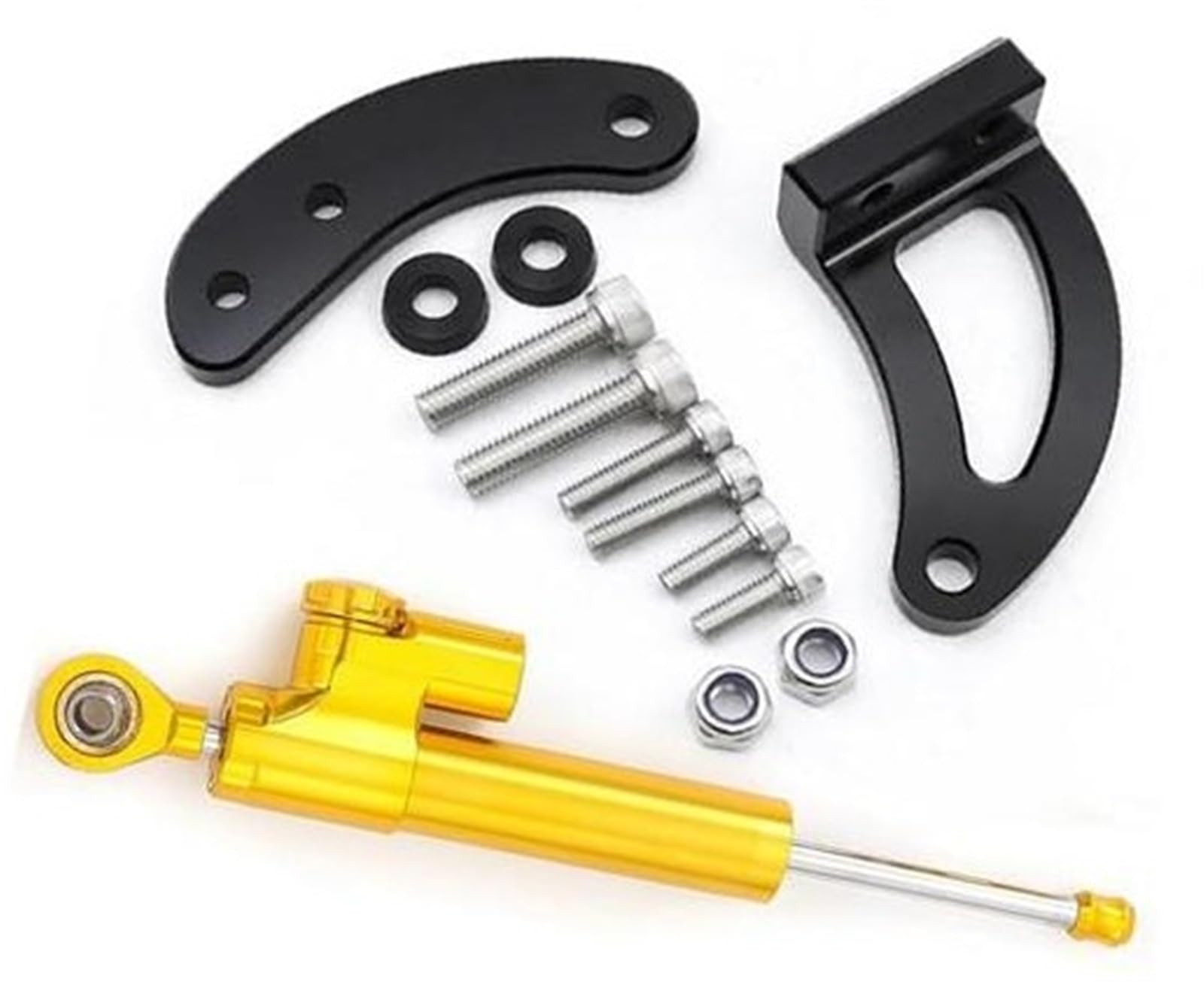 HUVNEXA Elektroroller-Carbon-Lenkungsdämpfer-Halterungs-Montagesatz, for KAABO, Mantis King GT Lenkungsdämpfer für Elektroroller(Black F1) von HUVNEXA