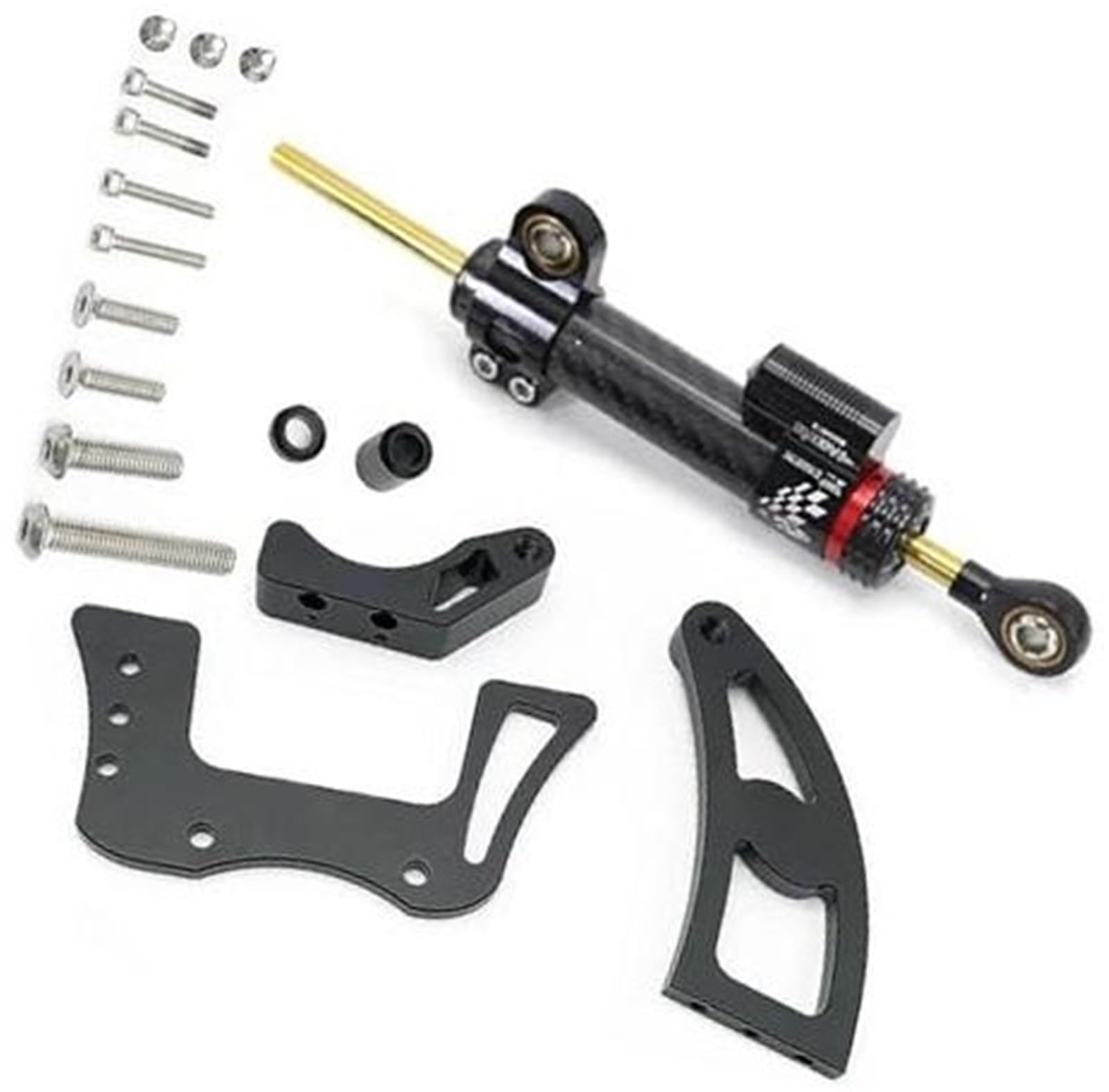 HUVNEXA For Dualtron, Victor, for Thunder, II Lenkungsstabilisator-Dämpfer-Montagesatz, Elektroroller-Teile, Dämpferbaugruppe, Anti-Vibration Lenkungsdämpfer für Elektroroller(BLACK Damper and Bracket HUVNEXA For Dualtron, Victor, for Thunder, II Lenkungsstabilisator-Dämpfer-Montagesatz, Elektroroller-Teile, Dämpferbaugruppe, Anti-Vibration Lenkungsdämpfer für Elektroroller(BLACK Damper and Bracket von HUVNEXA
