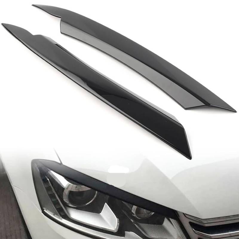 HUVNEXA Glänzender schwarzer Auto-Scheinwerfer-HearLamp-Augenlid-Trim-Abdeckungs-Dekorationsaufkleber, for VW, for Passat, for B7 2010 2011 2012 2013 2014 Autoscheinwerferaufkleber von HUVNEXA