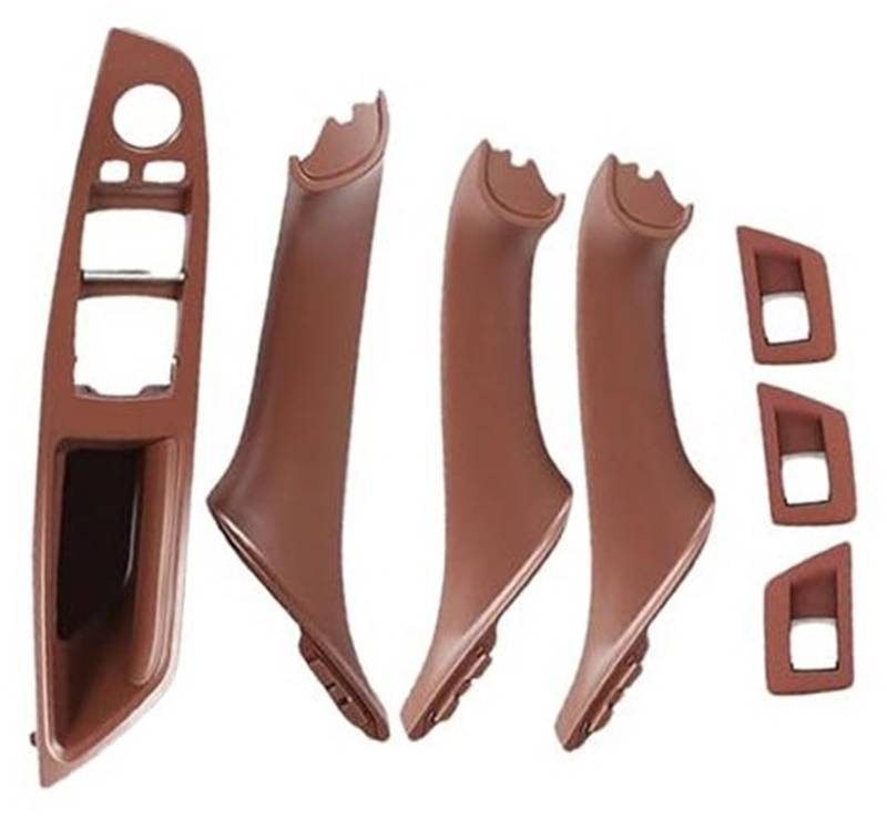 HUVNEXA Kohlefaser-LHD-Auto-Innentürgriff, for, 5er F10 F11 520d 525d 530d 535i Innenverkleidung, Zugverkleidungsabdeckung 51417225851 Türgriff für den Autoinnenraum(Model B Redbrown) von HUVNEXA