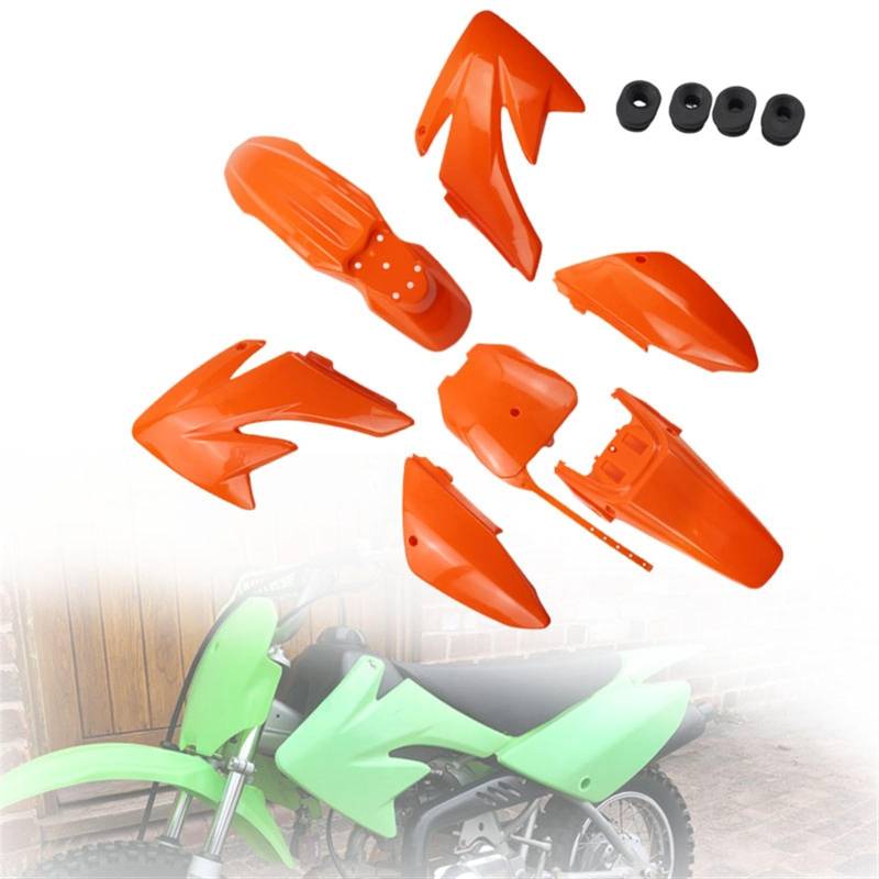 HUVNEXA Motorrad Dirt Bike CRF 70 Ganzkörper-Verkleidungsdeckel-Set Kunststoffteile-Kit CRF70 50 90 110 125 140 150CC(Orange) von HUVNEXA