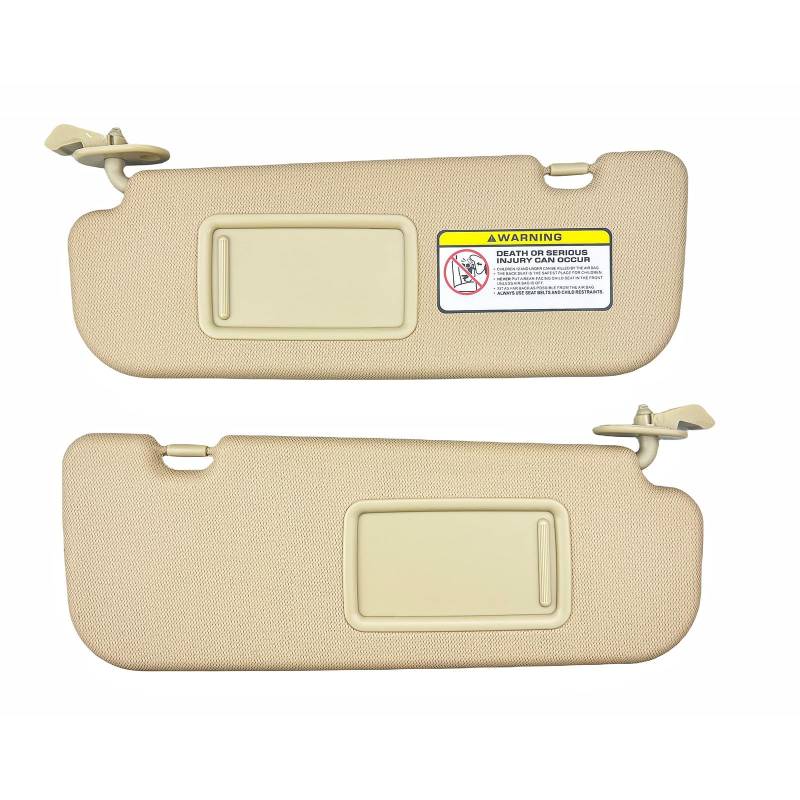 HUVNEXA Paar Sonnenblende ohne Licht, for Hyundai, for Elantra, 2011 2012 2013 2014 2015, ersetzt 852103X000TX Windschutzscheiben-Sonnenschutz Auto-Sonnenblende(Beige) von HUVNEXA