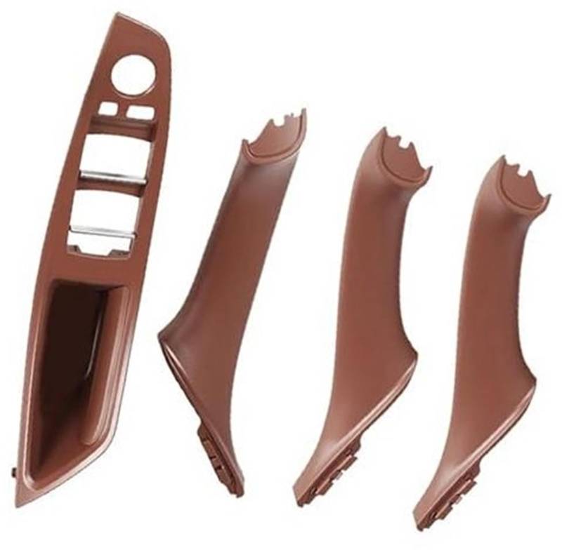 HUVNEXA Rotbrauner LHD-Auto-Innentürgriff, for, 5er F10 F11 520d 525d 530d 535i Innenverkleidung, Zugverkleidungsabdeckung 51417225854 Türgriff für den Autoinnenraum(Red-Brown-4PCS) von HUVNEXA