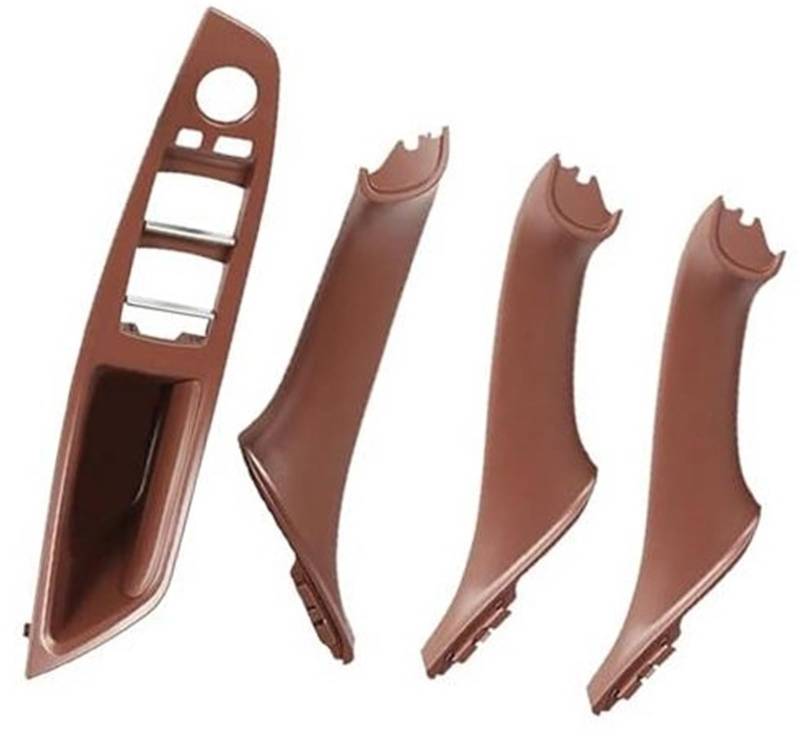 HUVNEXA Roter Weinbeige-Schwarzer LHD-Auto-Innentürgriff, for, 5er F10 F11 520d 525d 530d 535i Innenverkleidungs-Zugverkleidungsabdeckung 51417225851 Türgriff für den Autoinnenraum(Red Brown-4Pcs) von HUVNEXA