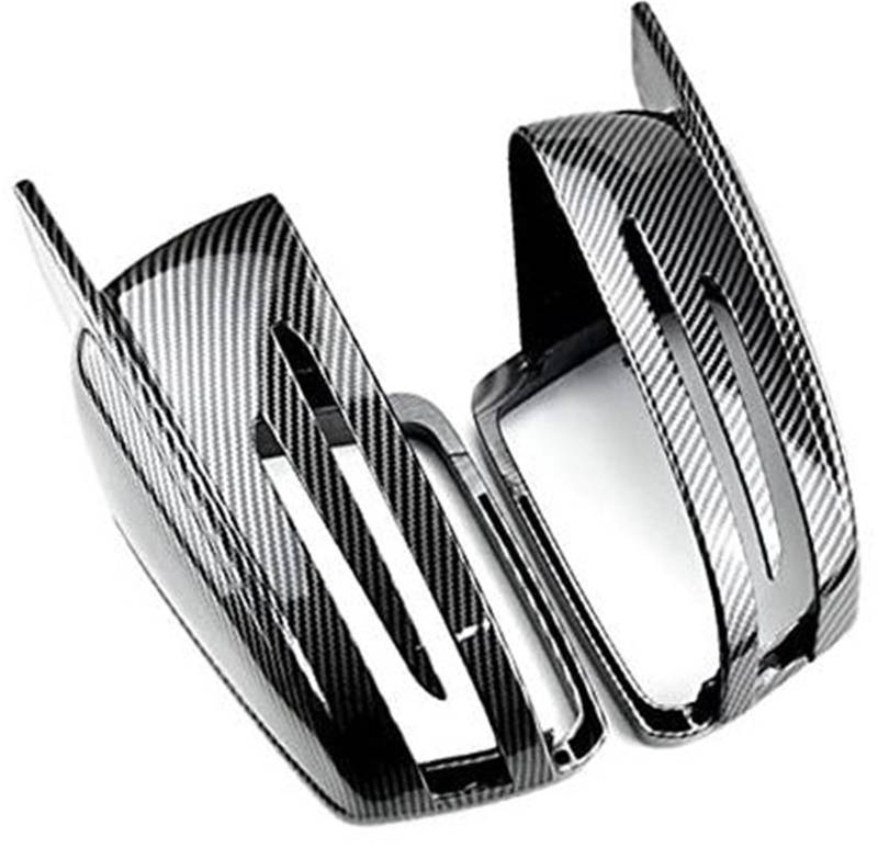 HUVNEXA Rückspiegelkappe Flügelseitenspiegelabdeckungsgehäuse, for, for, W204 C207 W212 W221 W164 C218 Autozubehör Auto-Außenspiegelabdeckung(Black Carbon Fiber Pattern) von HUVNEXA