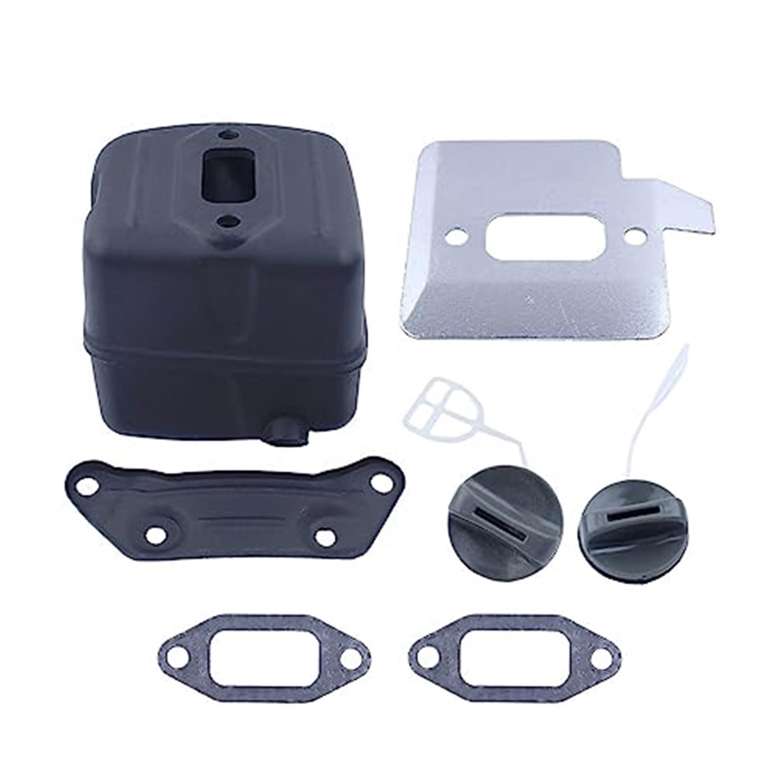 HUVNEXA Schalldämpfer, Auspuff, Kühlplatte, Dichtung, Heizöldeckel-Set, for Husqvarna, 365 362 371 372 372XP Kettensägen-Ersatzteil Tankdeckel für Kettensägen von HUVNEXA