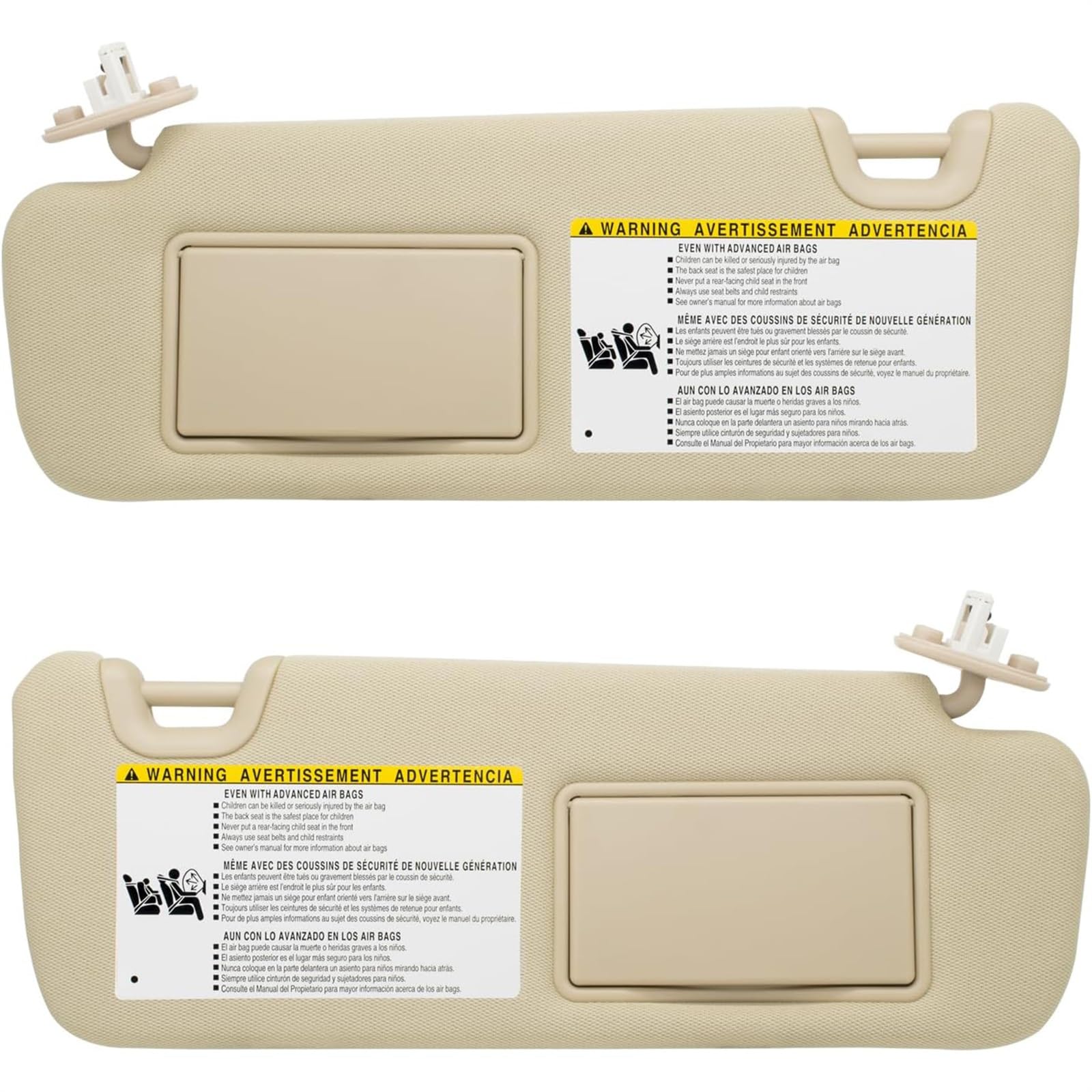 HUVNEXA Sonnenblende mit Licht, for Toyota, Highlander 2014, 2015, 2016, 2017, 2018, 2019. Ersetzt # 74310-0E072-B0 Auto-Sonnenblende(Beige Left and Right) von HUVNEXA
