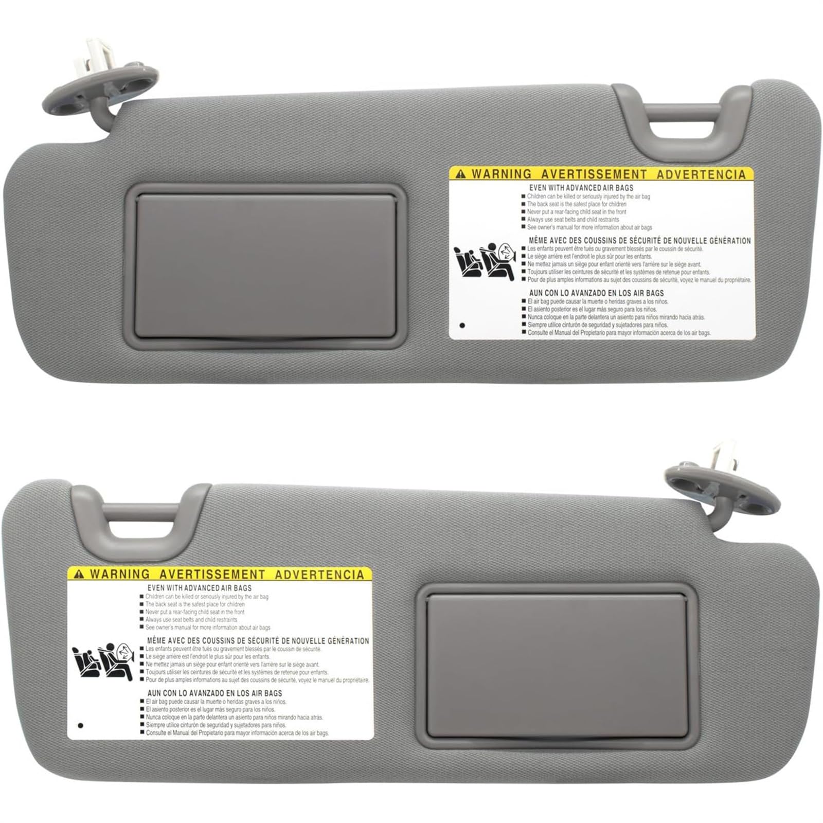 HUVNEXA Sonnenblende mit Licht, for Toyota, Highlander 2014, 2015, 2016, 2017, 2018, 2019. Ersetzt # 74310-0E072-B0 Auto-Sonnenblende(Gray Left and Right) von HUVNEXA