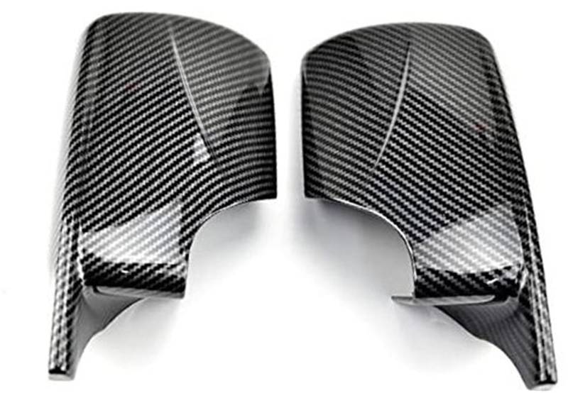 HUVNEXA Tür-Rückspiegelabdeckung, for, E46 E39 4-Türer 3er-Serie 1998–2005, Kappenseite, schwarz, 2021 M3 M4-Stil Auto-Außenspiegelabdeckung(Black Carbon Fiber Look) von HUVNEXA