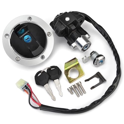 HUVNEXA Zündschalter Tankdeckel, for Sitz, Schlossschlüsselsatz, for GSXR600 GSXR750 GSX R600 R750 GSX1250F Bandit 1250 37101-16840 37101-16860 37000-29880 37000-18870 von HUVNEXA