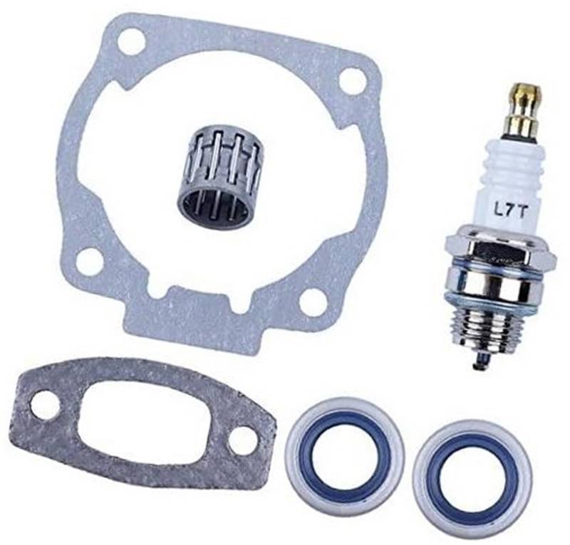 HUVNEXA Zylinderschalldämpferdichtung, Öldichtungslager, Zündkerzensatz, for Husqvarna, 50 51 55, for Rancher, Kettensägenteile Rasenmäher-Zündkerze von HUVNEXA