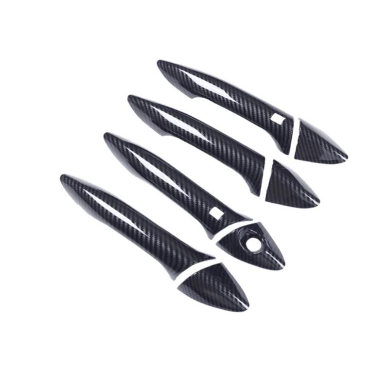 HUVNEXA for, for Hyundai, I30 2012 2013 2014 2015 2016 Chrom-Kohlefaser-Autotürgriffabdeckung Zierleistensatz Aufkleber Styling-Zubehör Abdeckung für Außentürgriffe(Carbon 2 Buttons) von HUVNEXA