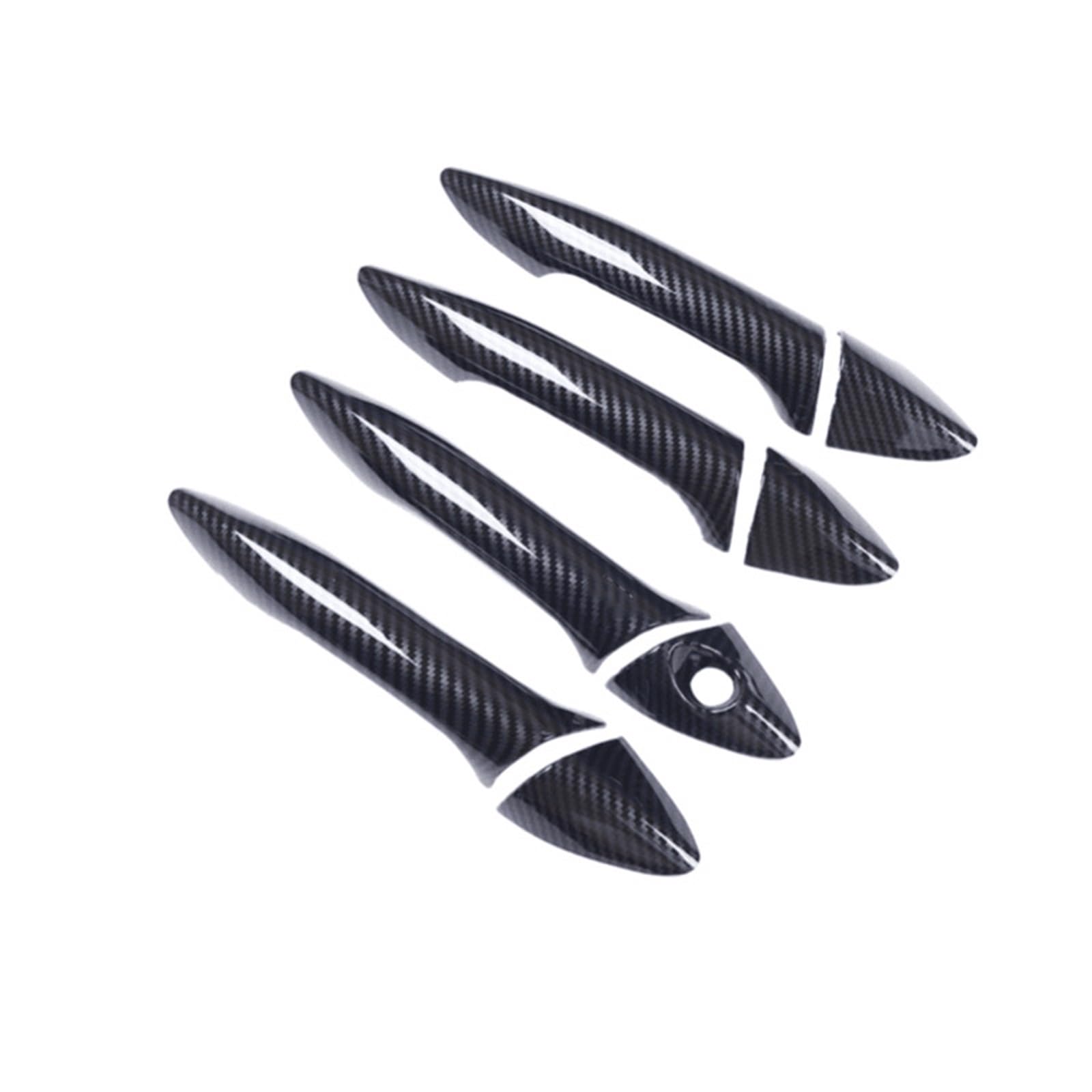 HUVNEXA for, for Hyundai, I30 2012 2013 2014 2015 2016 Chrom-Kohlefaser-Autotürgriffabdeckung Zierleistensatz Aufkleber Styling-Zubehör Abdeckung für Außentürgriffe(Carbon no Buttons) von HUVNEXA