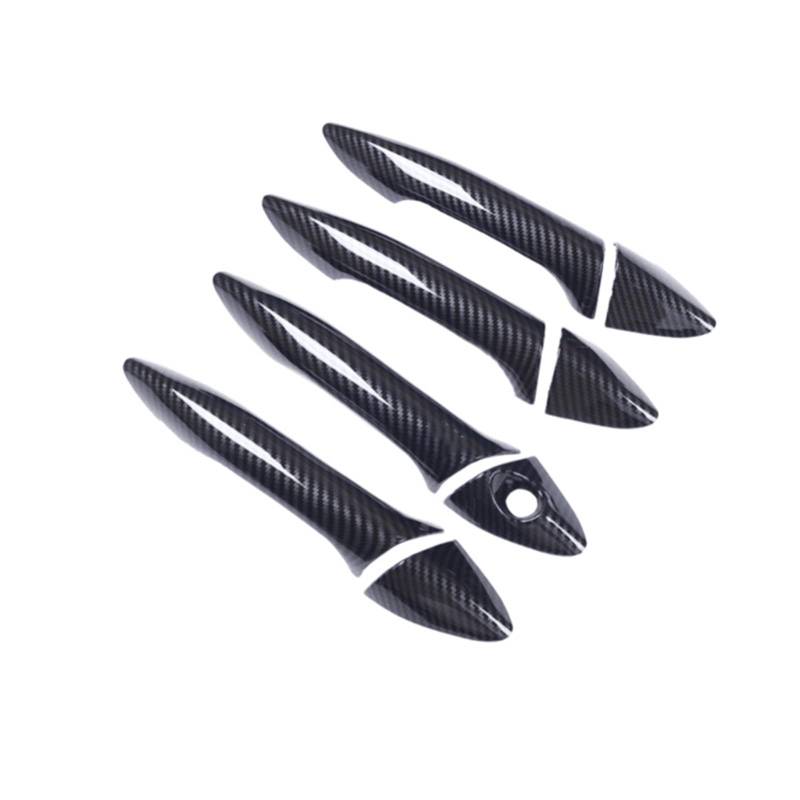 HUVNEXA for, for Hyundai, I30 2012 2013 2014 2015 2016 Chrom-Kohlefaser-Autotürgriffabdeckung Zierleistensatz Aufkleber Styling-Zubehör Abdeckung für Außentürgriffe(Carbon no Buttons) von HUVNEXA