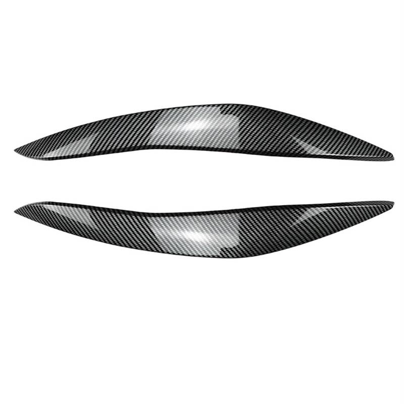 HUVNEXA for 5 Series F10 F11 2011 2012 2013 2014 glänzendes schwarzes ABS 2 Stück Augenlid-Frontscheinwerfer-Augenbrauen-Abdeckung Augendeckel-Ordnungsaufkleber Autoscheinwerferaufkleber(Carbon Look) von HUVNEXA