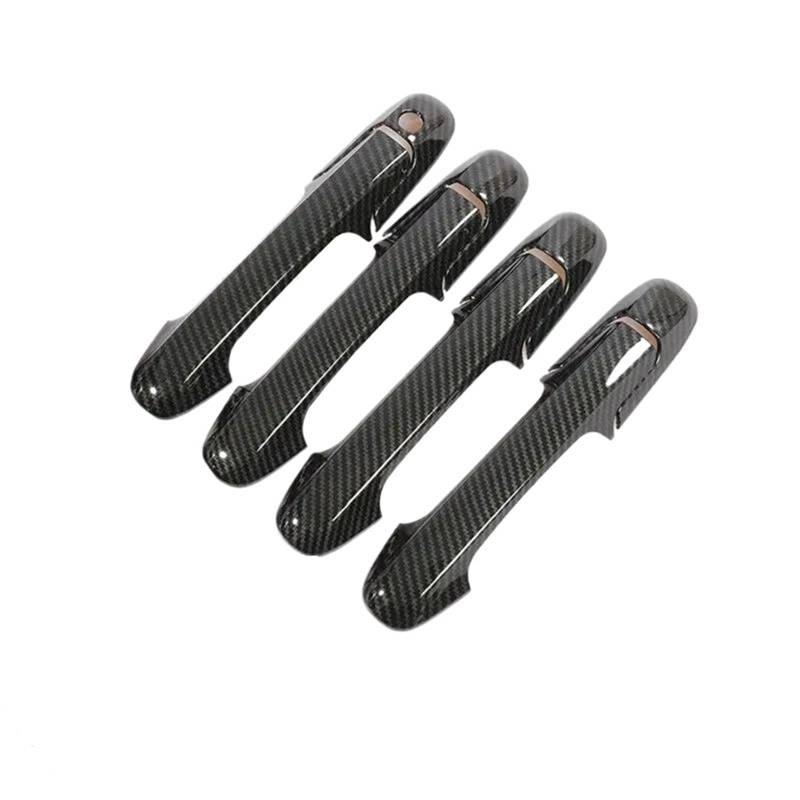 HUVNEXA for BYD, F6 2008 2009 2010 2011 2012 2013 2014, Kohlefaser-Chrom-Autoseitentürgriff-Dekorabdeckung, Aufkleber, Styling-Zubehör Abdeckung für Außentürgriffe(Carbon Fiber) von HUVNEXA