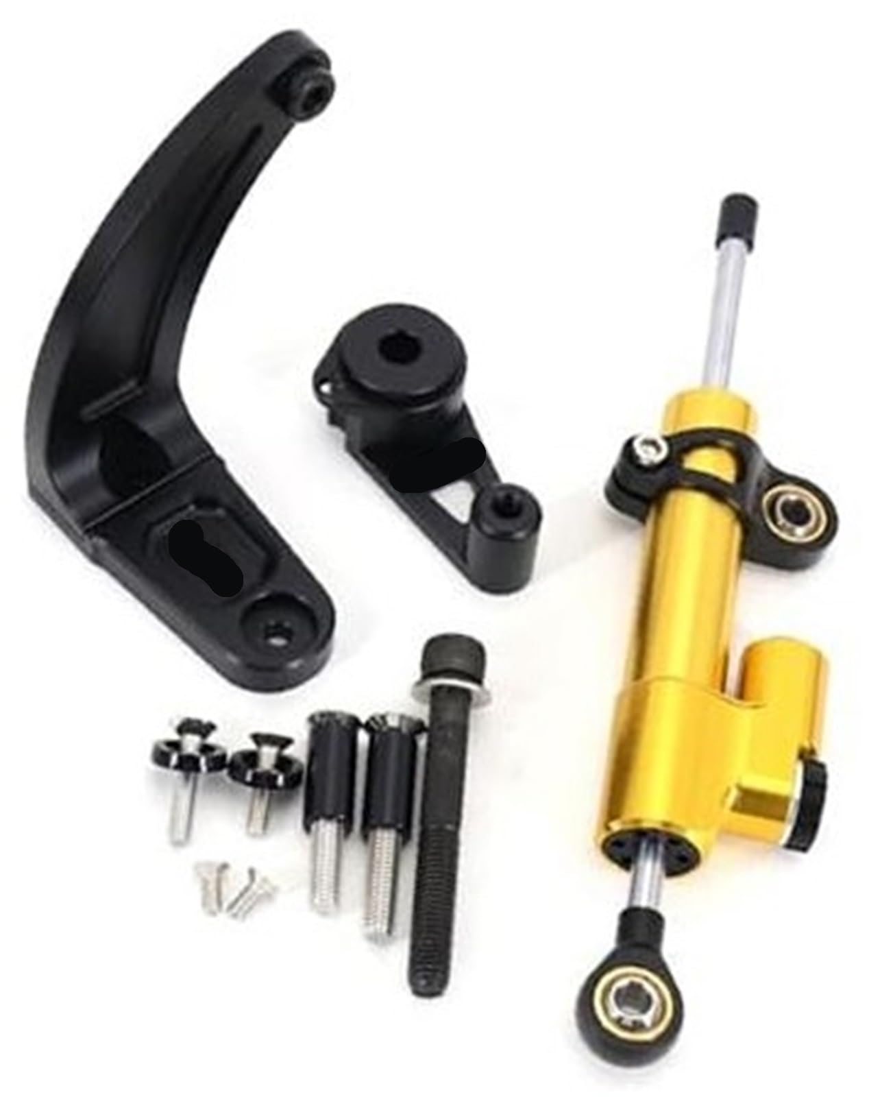 HUVNEXA for Dualtron, Ultra 2 Elektroroller-Zubehör, Stabilisator, Kohlefaser-Dämpfer-Montagehalterungs-Set Lenkungsdämpfer für Elektroroller(Gold Black) von HUVNEXA