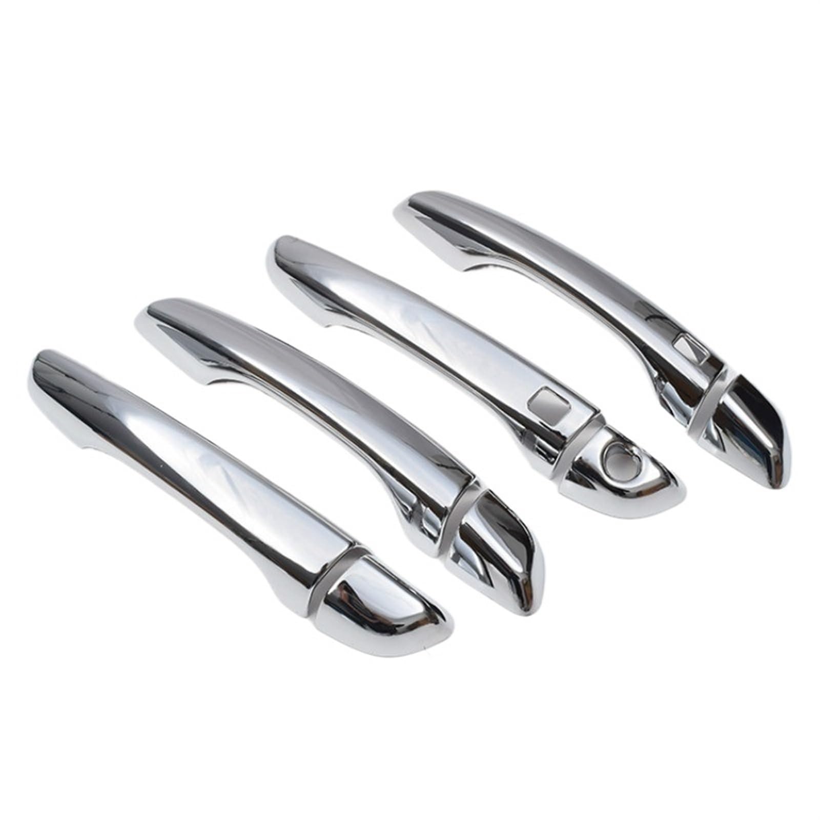 HUVNEXA for Hyundai, Kona 2017 2018 2019 2020, Kohlefaser-Chrom-Autotürgriffschalenabdeckung, Zieraufkleber, Styling-Zubehör Abdeckung für Außentürgriffe(Silver 2 Buttons) von HUVNEXA