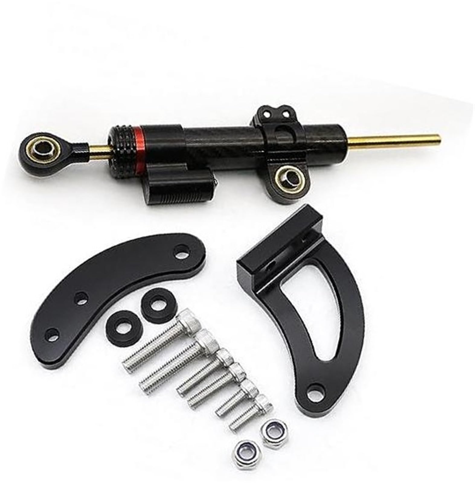 HUVNEXA for KAABO, Mantis King GT Elektroroller CNC Carbon Lenkungsdämpfer Halterung Montageunterstützung Kit Stoßdämpfer Zubehör Lenkungsdämpfer für Elektroroller(Black D) von HUVNEXA