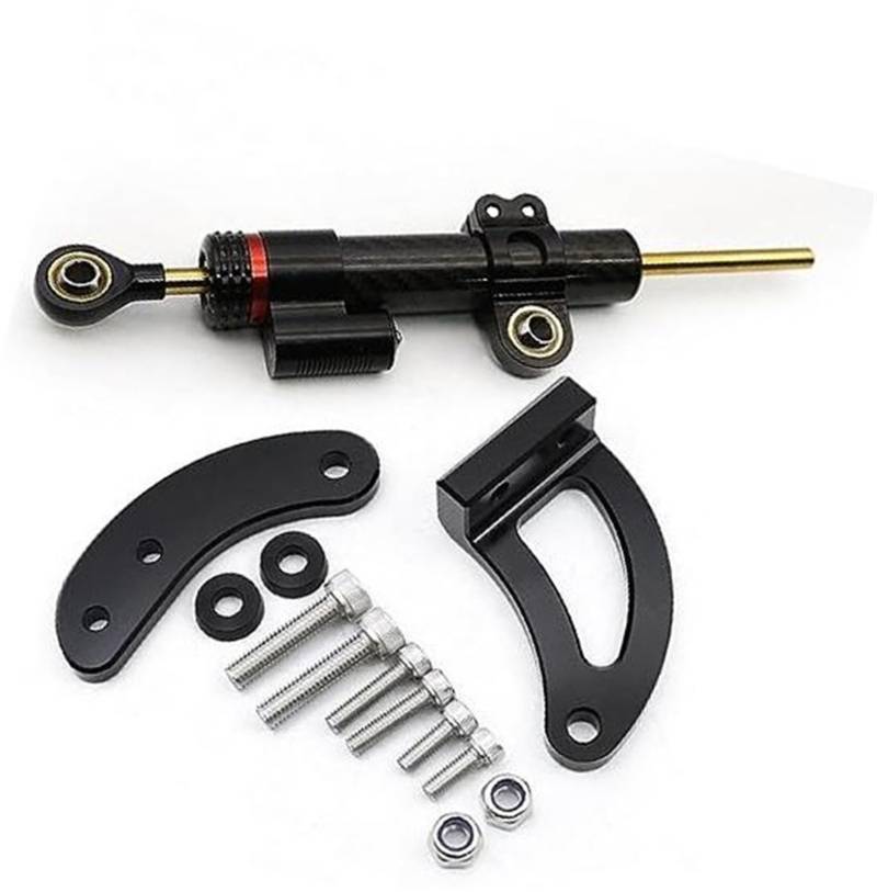 HUVNEXA for KAABO, Mantis King GT Elektroroller CNC Carbon Lenkungsdämpfer Halterung Montageunterstützung Kit Stoßdämpfer Zubehör Lenkungsdämpfer für Elektroroller(Black D) von HUVNEXA