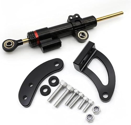 HUVNEXA for KAABO, Mantis King GT Elektroroller Carbon Lenkungsdämpfer Halterung Montageunterstützung Kit Stoßdämpfer Lenkungsdämpfer für Elektroroller(Black C5) von HUVNEXA