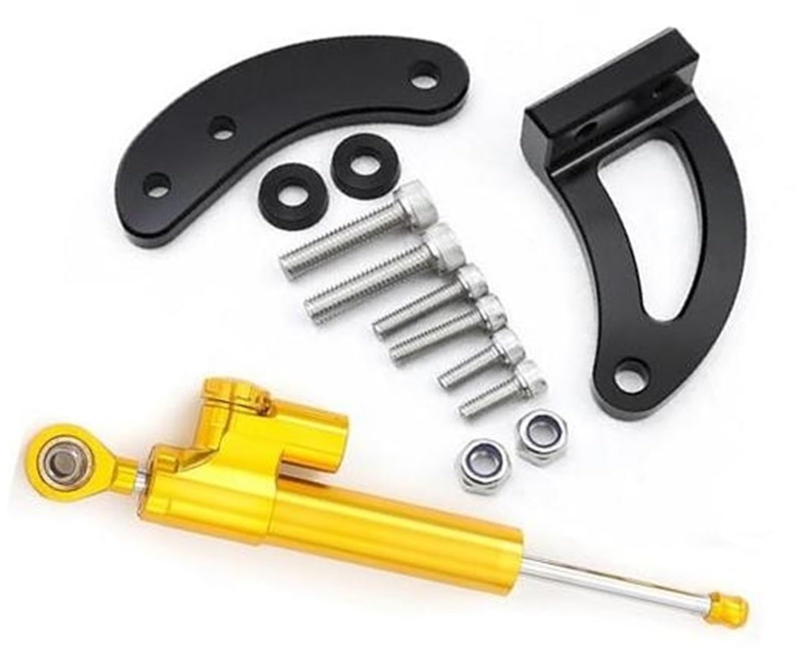HUVNEXA for KAABO, Mantis King GT Elektroroller Carbon Lenkungsdämpfer Halterung Montageunterstützung Kit Stoßdämpfer Lenkungsdämpfer für Elektroroller(Black F1) von HUVNEXA