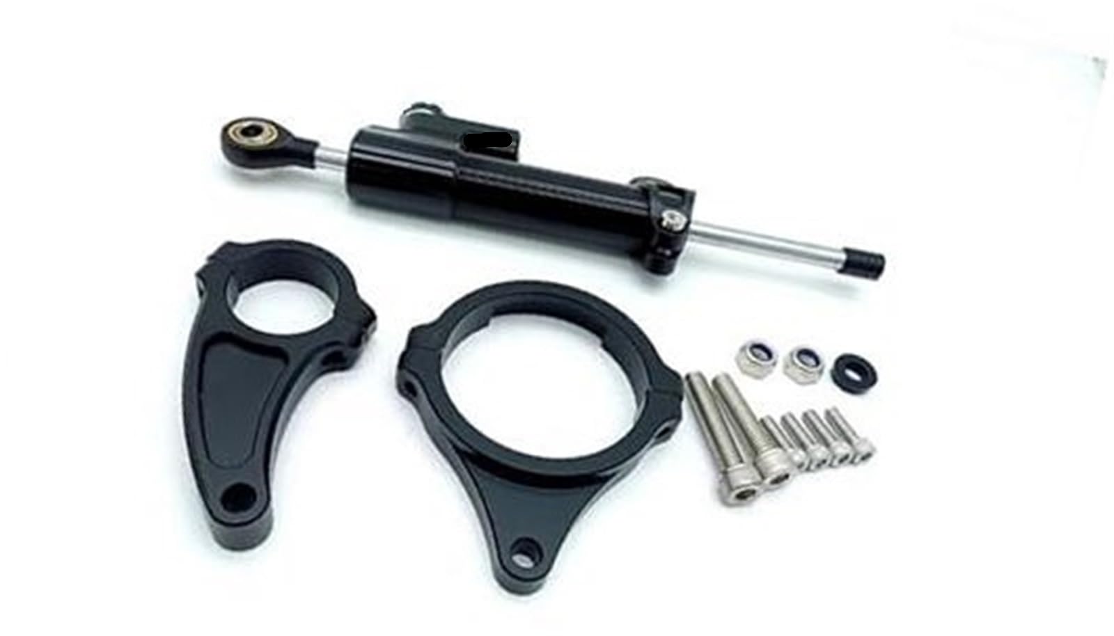 HUVNEXA for KAABO, Wolf Warrior 11 Elektro-Skateboard Wolf King GT Zoll Elektroroller Halterung Zubehör Lenkungsdämpfer für Elektroroller(Black Damper and Bracket2) von HUVNEXA