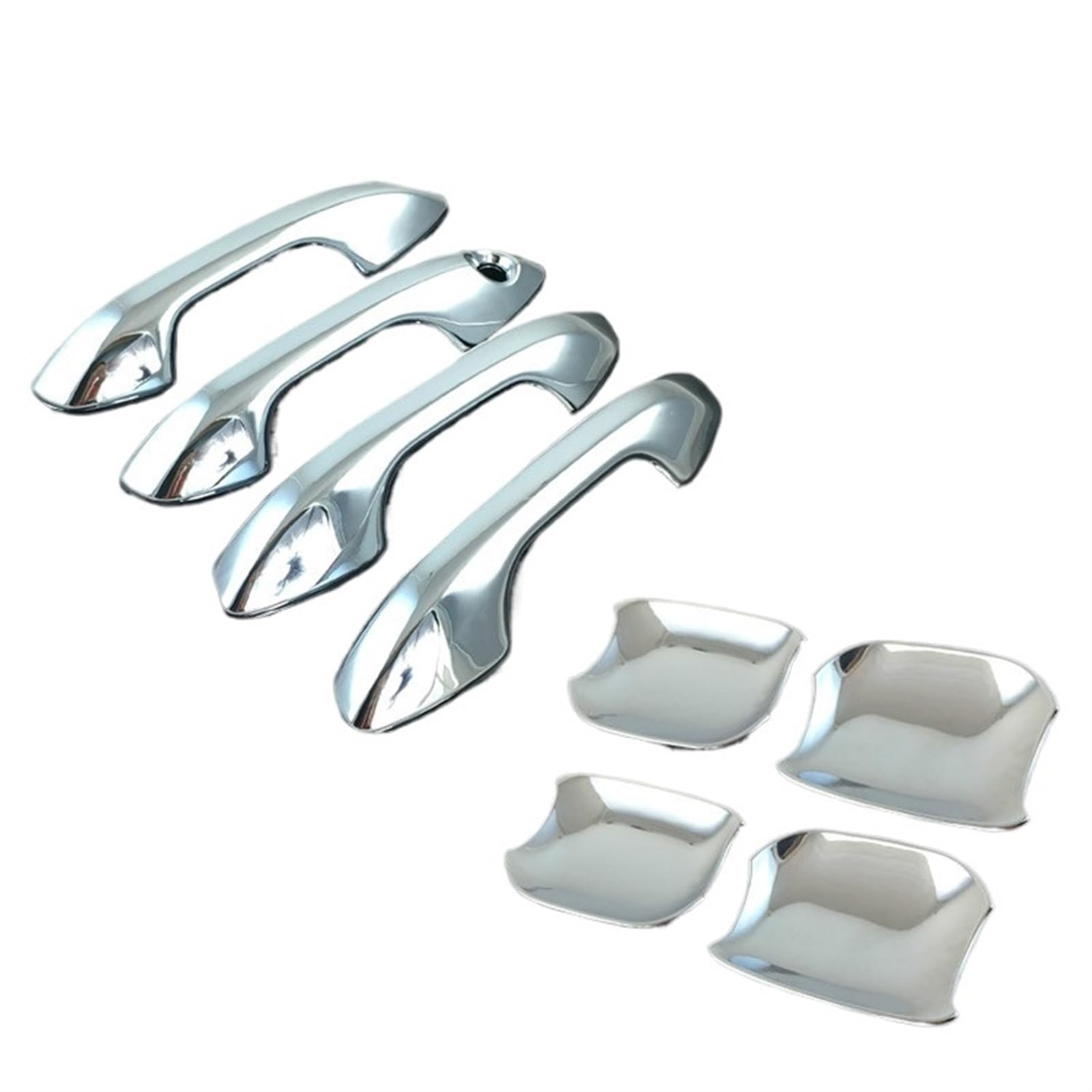 HUVNEXA for Kia, Rio 4 X-line 2017 2018 2019 2020 ABS Chrom Kohlefaser Türgriffabdeckung Zierleisten Autodekoration Styling Zubehör Abdeckung für Außentürgriffe(Chrome Handle Bowl) von HUVNEXA