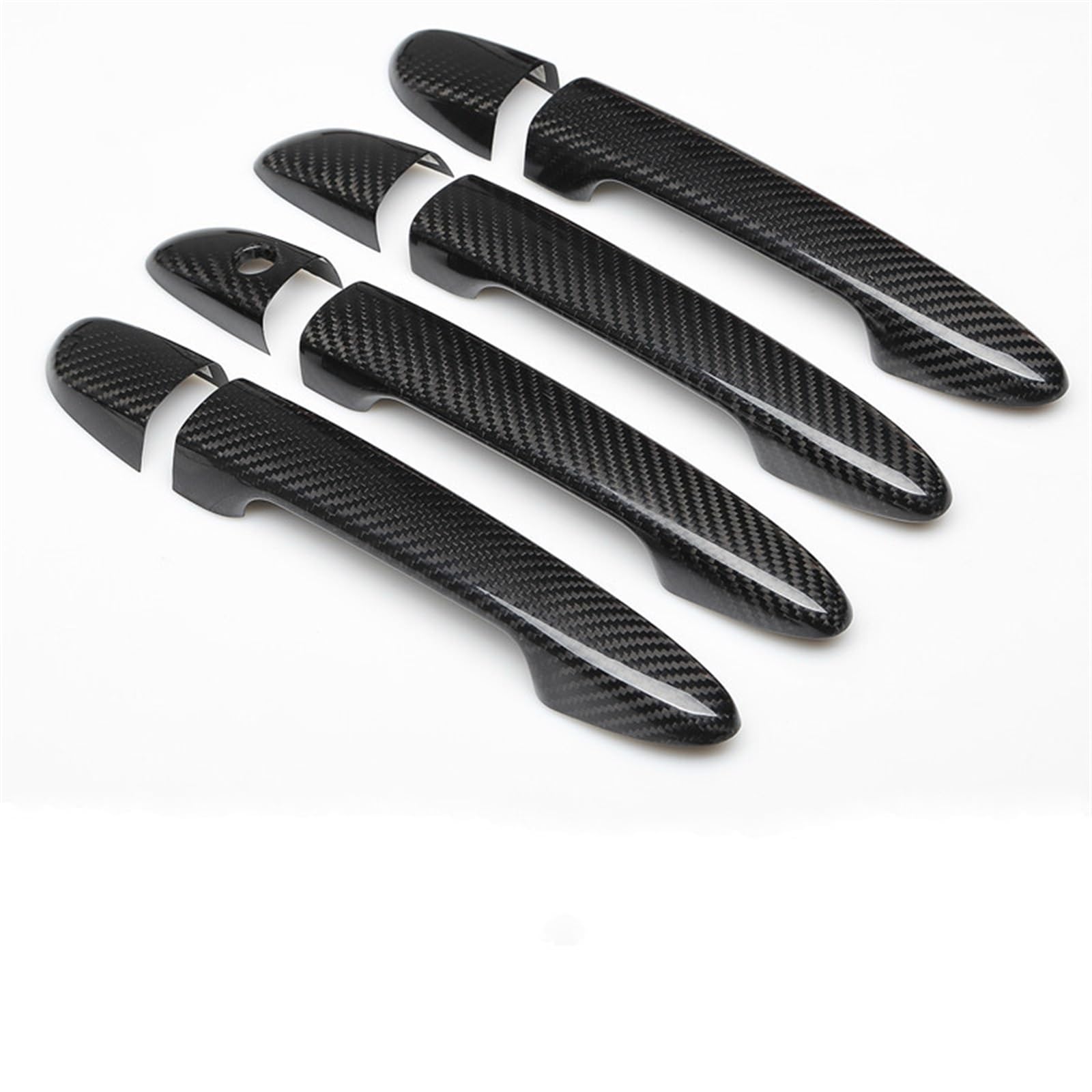 HUVNEXA for Mazda 2 2008-2019, for Mazda 3 2010-2019, for Mazda 6 2007-2019 Styling Carbon Fiber Chrom Autotürgriffabdeckung Autozubehör Abdeckung für Außentürgriffe(Black no Button) von HUVNEXA