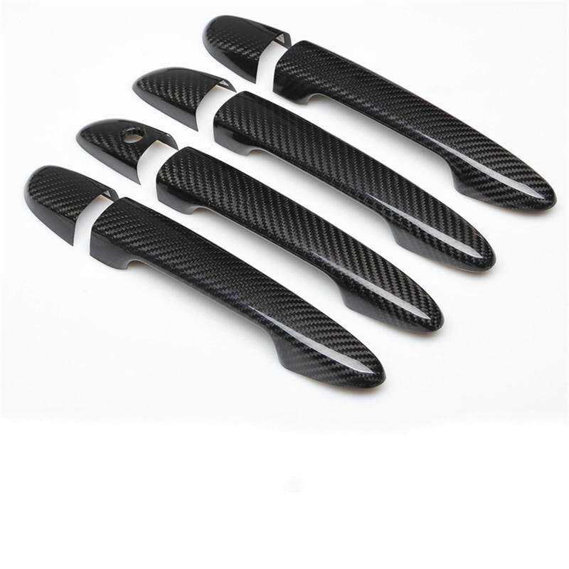 HUVNEXA for Mazda 2 2008-2019, for Mazda 3 2010-2019, for Mazda 6 2007-2019 Styling Carbon Fiber Chrom Autotürgriffabdeckung Autozubehör Abdeckung für Außentürgriffe(Black no Button) von HUVNEXA