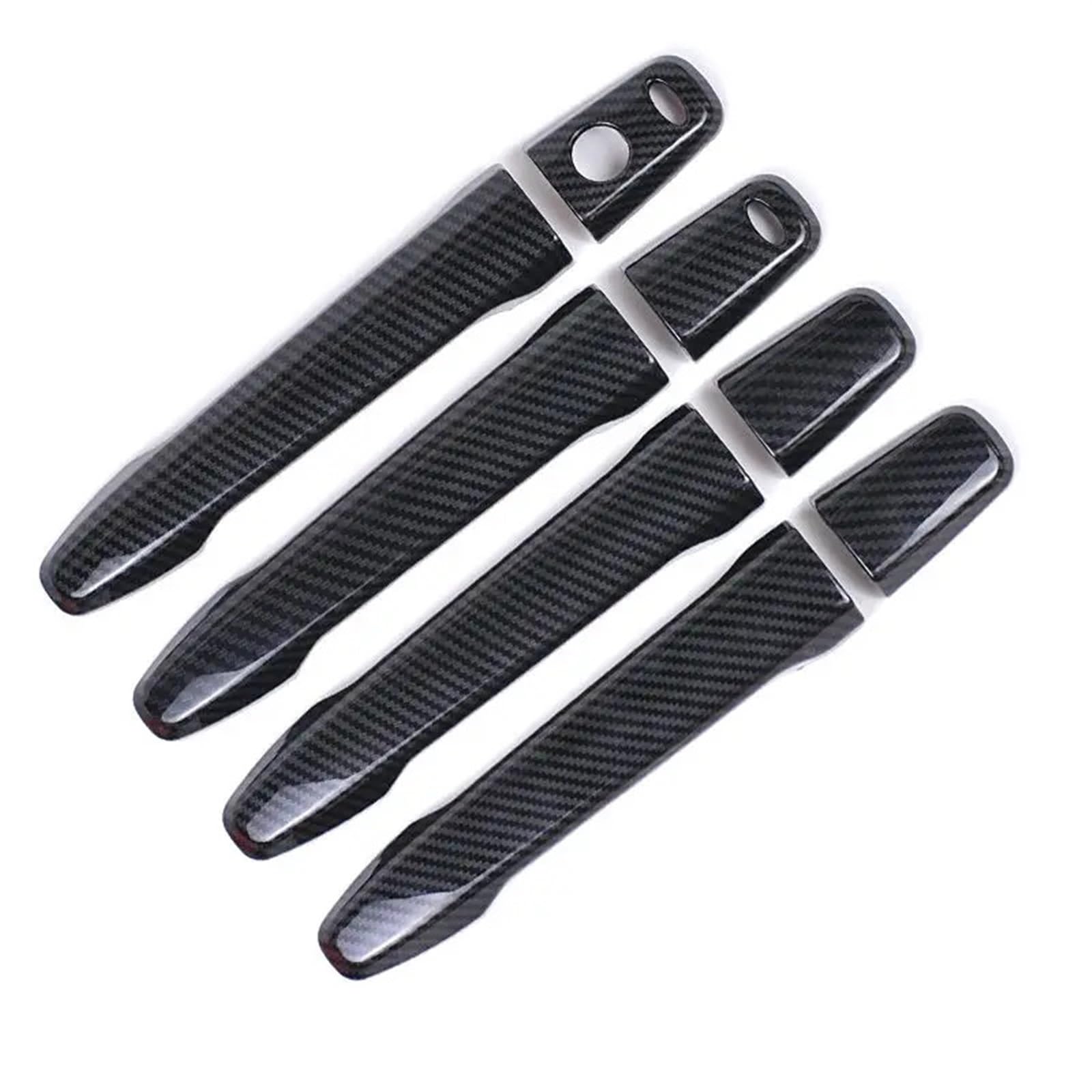 HUVNEXA for Mitsubishi, Outlander Lancer ASX 2008-2020 ABS Chrom Kohlefaser Autotürgriff Schüsselabdeckung Aufkleber Styling Zubehör Abdeckung für Außentürgriffe(Handle 2 Buttons) von HUVNEXA