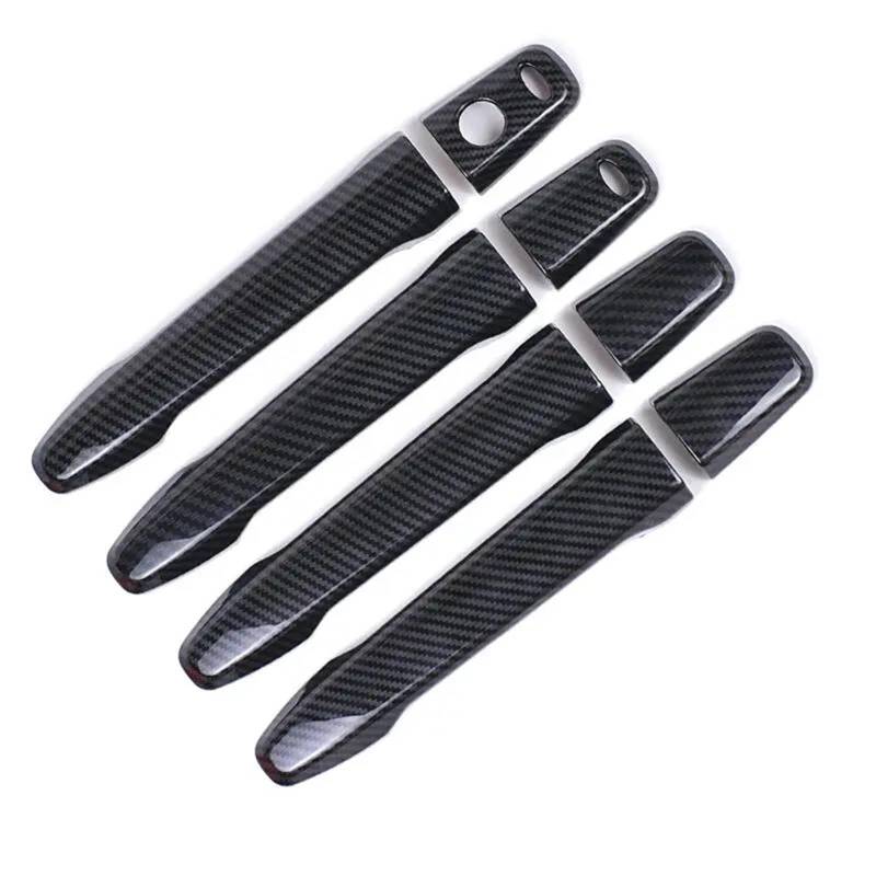 HUVNEXA for Mitsubishi, Outlander Lancer ASX 2008-2020 ABS Chrom Kohlefaser Autotürgriff Schüsselabdeckung Aufkleber Styling Zubehör Abdeckung für Außentürgriffe(Handle 2 Buttons) von HUVNEXA