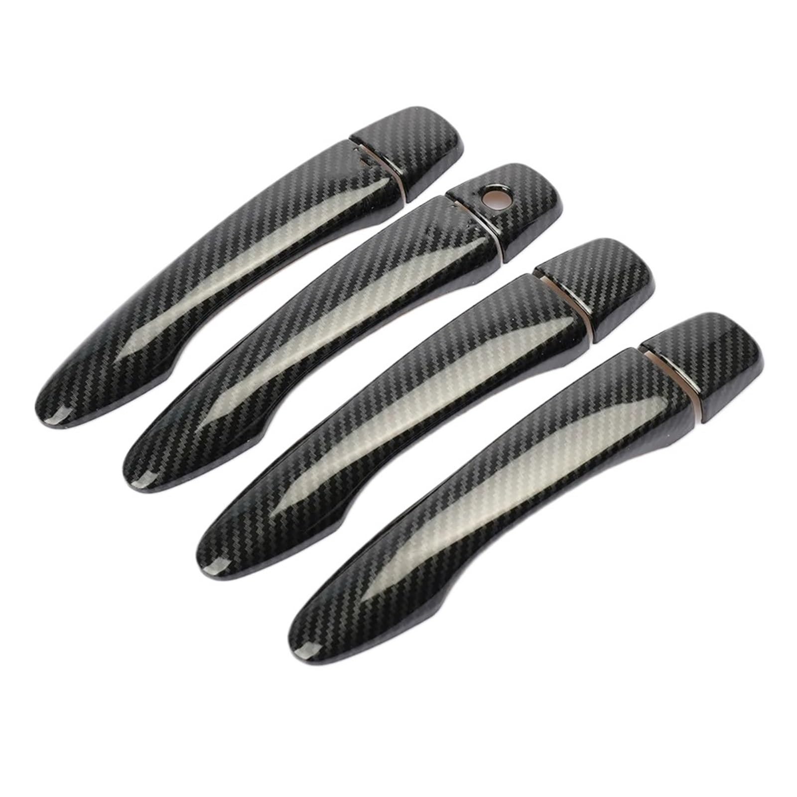 HUVNEXA for Nissan, Versa Tiida 2019 2020 2021 2022 Carbon Fiber Chrome TÜRGRIFF Abdeckung FANGKAPPE ZIERLEISTE ZUBEHÖR Abdeckung für Außentürgriffe(Black no Button) von HUVNEXA