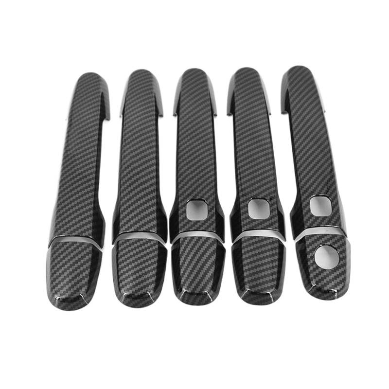 HUVNEXA for Toyota, for RAV4, RAV 4 2006 2007 2008 2009 2010 2011 2012 2013 Carbonfaser-Chrom-Autotürgriffabdeckungen Styling-Zubehör Abdeckung für Außentürgriffe(Carbon 3 Buttons) von HUVNEXA
