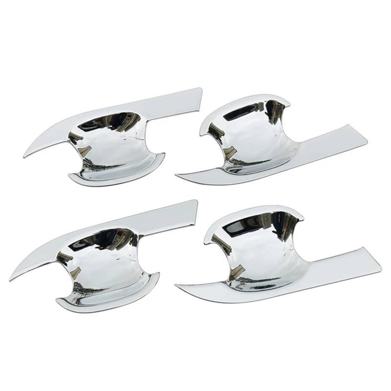 HUVNEXA for Toyota, for RAV4, Rav 4 Xa40 2014-2019 Kohlefaser-Chrom-Autotürgriff-Schalenabdeckung Dekorverkleidung Aufkleber Styling-Zubehör Abdeckung für Außentürgriffe(Silver Bowl) von HUVNEXA