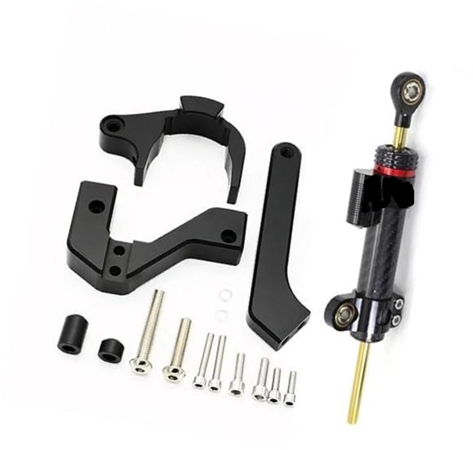 HUVNEXA for VSETT, 10 Elektroroller-Richtungs-Carbonfaser-Ersatzteile, Geschwindigkeit, Stabilität, Sicherheit Lenkungsdämpfer für Elektroroller(Black 1 set2) von HUVNEXA