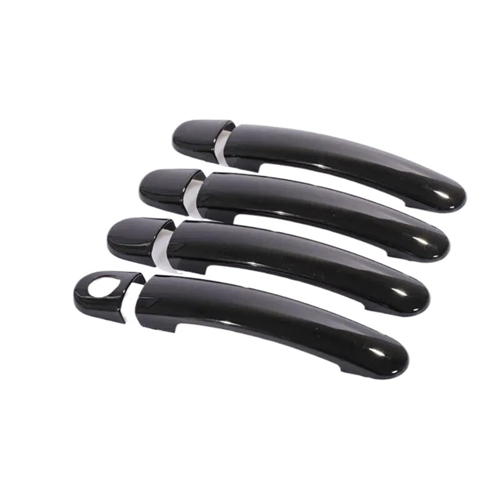 HUVNEXA for VW, for Golf, 5 MK5, V Rabbit 1K 2004-2009, schwarz glänzende Chrom-Autotürgriffabdeckungen, Zubehör, Styling-Aufkleber Abdeckung für Außentürgriffe(Model 1) von HUVNEXA