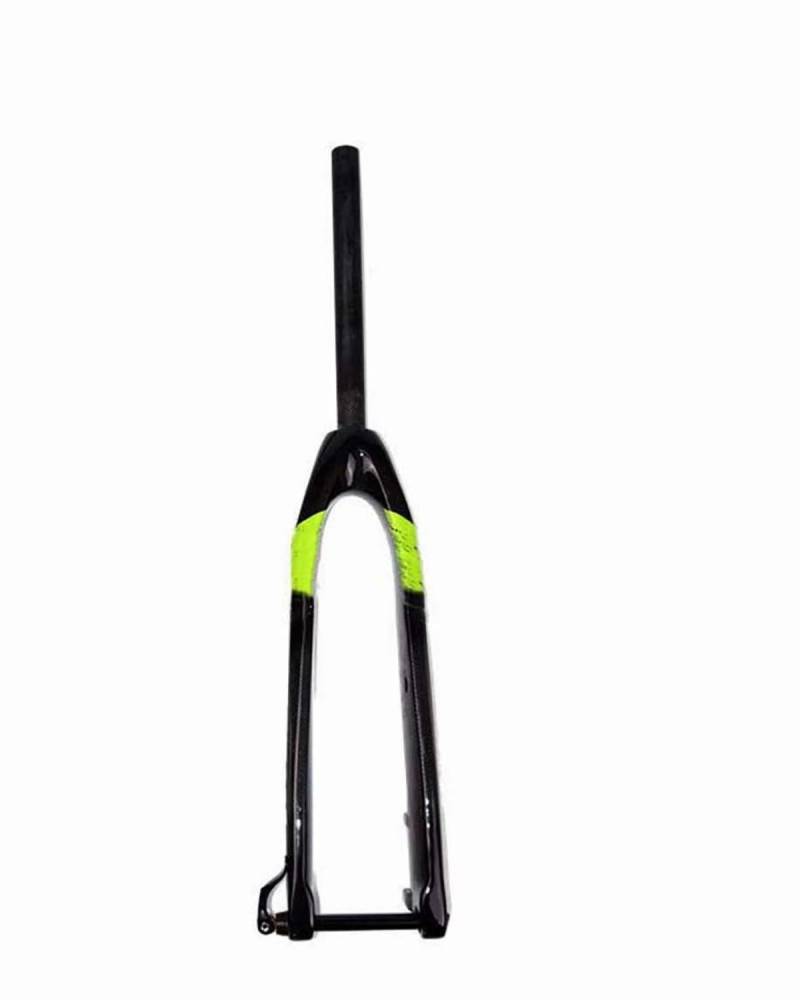 Fahrrad-Vorderradgabel Geeignet Für Alle Carbonfaser-Mountainbike-Vorderradgabeln, Zylinderschaft, Scheibenbremse, Gerades Rohr, Kegelrohr, Harte Gabel MTB Federgabel(Green) von HUYHSD
