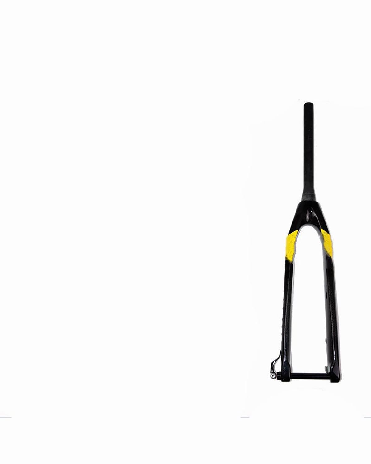 Fahrrad-Vorderradgabel Geeignet Für Alle Carbonfaser-Mountainbike-Vorderradgabeln, Zylinderschaft, Scheibenbremse, Gerades Rohr, Kegelrohr, Harte Gabel MTB Federgabel(Yellow) von HUYHSD