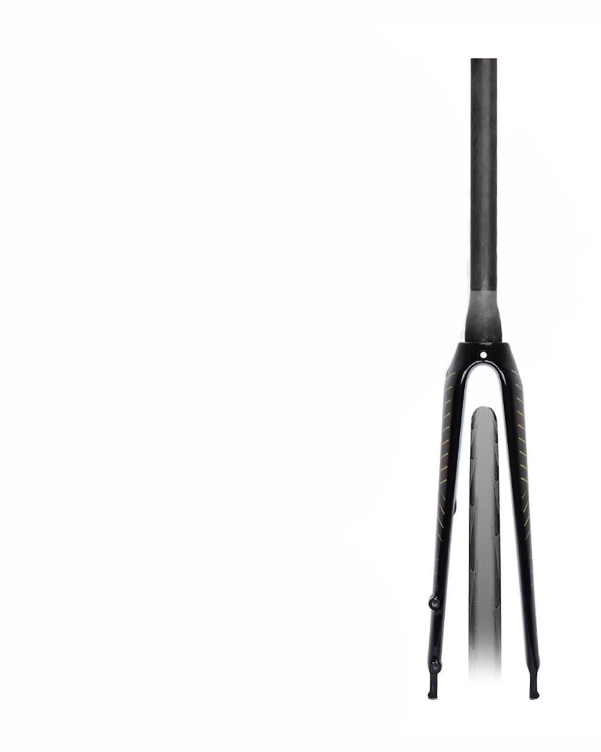 Fahrrad-Vorderradgabel Geeignet Für Carbon-Vorderradgabel, Rennrad-Hartgabel, Scheibenbremse, Felgenbremse, Spinalrohr, Schnellspanner, Carbon-Vorderrad 700 X 25 MTB Federgabel(Deep Black Gloss) von HUYHSD