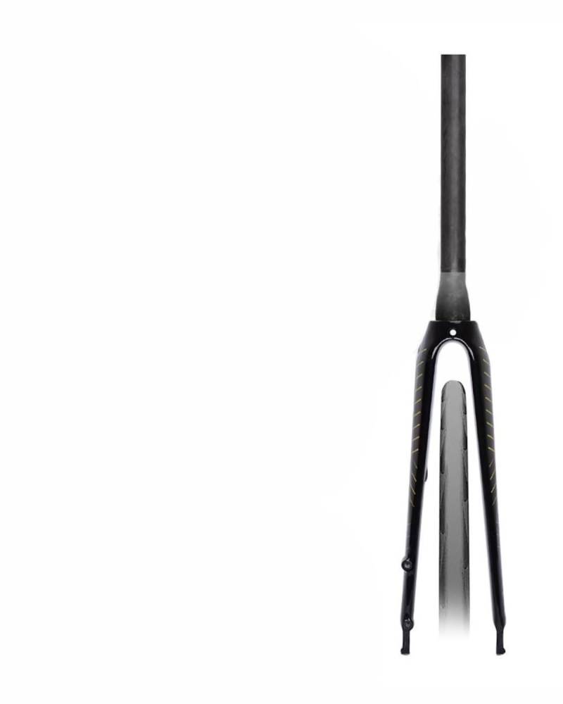 Fahrrad-Vorderradgabel Geeignet Für Carbon-Vorderradgabel, Rennrad-Hartgabel, Scheibenbremse, Felgenbremse, Spinalrohr, Schnellspanner, Carbon-Vorderrad 700 X 25 MTB Federgabel(Deep Black Gloss) von HUYHSD