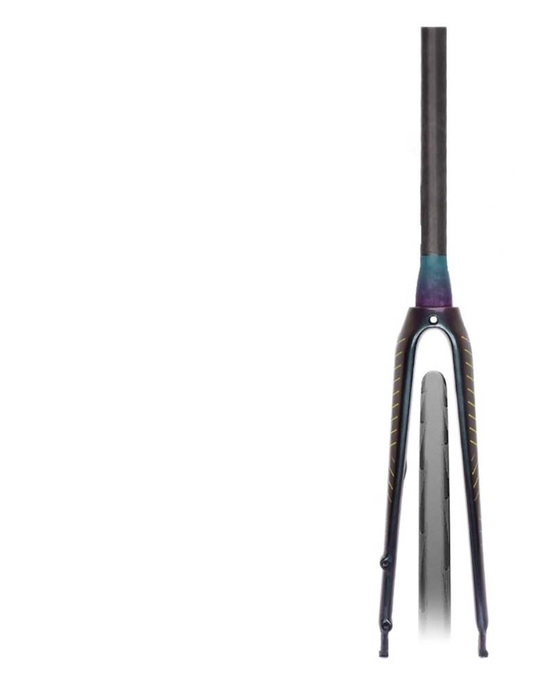 Fahrrad-Vorderradgabel Geeignet Für Carbon-Vorderradgabel, Rennrad-Hartgabel, Scheibenbremse, Felgenbremse, Spinalrohr, Schnellspanner, Carbon-Vorderrad 700 X 25 MTB Federgabel(Purple Gloss) von HUYHSD