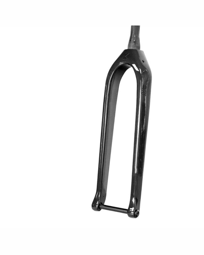 Fahrrad-Vorderradgabel Geeignet für Carbonfaser-Mountainbike-Vorderradgabel, Boost-Laufschaftöffnung 110 mm, Offroad-Hartgabel, Scheibenbremse, interne Verkabelung MTB Federgabel(Glossy Black) von HUYHSD