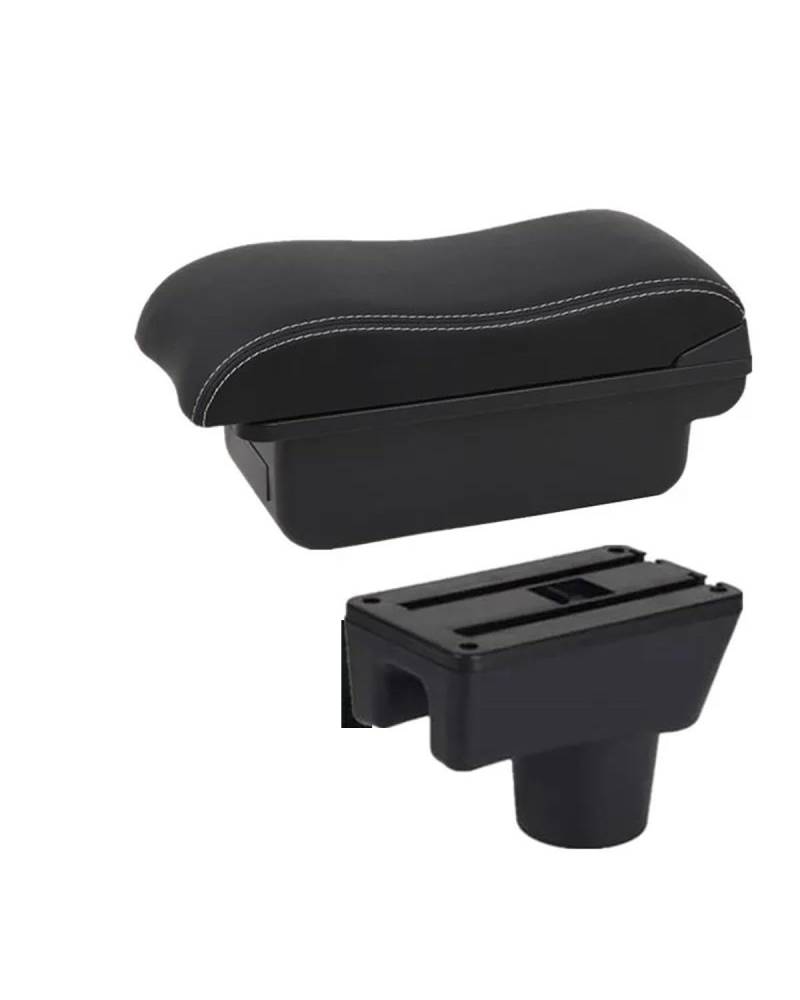 Mittelarmlehne Für MitsubishiES Für Dodge Armlehne Box Auto Armlehne Lagerung Box Innen Gewidmet Nachrüstung Auto Zubehör Car Armrest Portable Handle(A2 Black White NOUSB) von HUYHSD